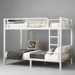Twin XL Over Twin XL Metal Bunk Bed Frame with Guardrails and Under-Bed Storage, Space-Saving Noise-Free Bed ,kids bed - 1 of 4