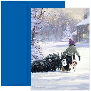 Masterpiece Studios Hollyville 16-Count Boxed Christmas Cards & Envelopes in Keepsake Box, 7.8" x 5.6", Tree Time (869700) - 1 of 1