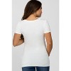 PinkBlush Ivory V-Neck Ruched Side Maternity Top - 3 of 4