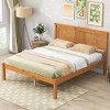 Okak Full/Twin Natural Platform Beds with Wide Wood Headboard,Solid Wood Bed Frame for Primary Bedroom,No Spring Box Needed - 3 of 4