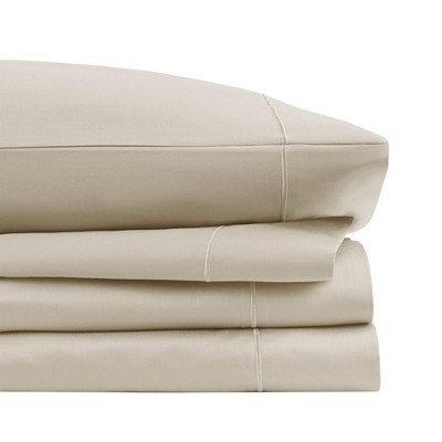 King Gray Solid Cotton Sheet Set with Baratta Hemstitch
