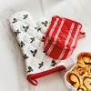 tag Vintage Holly Oven Mitt - Christmas Kitchen Textile, Cotton Potholder, Machine Washable, 12.5" x 7" - White Multi - 2 of 2