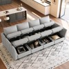 Belffin Modular Sectional Sofa Sleeper Sectional Couch with Storage Chenille 8 Seats Sofa Bed for Living Room, Light Grey - 3 of 4