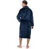 PAVILIA Mens Soft Robe, Plush Warm Bathrobe for Men, Long Spa Fleece Flannel with Shawl Collar, Pockets, Trim Piping - 3 of 4