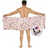 LA LEELA Men's Patriotic 4th of July USA Flag Swimwear Summer Sarong Swim Trunk Pareo Beach Wrap One Size Stripes Red - 2 of 4