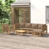 vidaXL Garden Lounge Set Taupe Bamboo Moderate Modular - 2 of 4