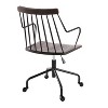 TiramisuBest Walnut Wood Farmhouse Adjustable Office Chair with Metal Backrest, 360 - degree Swivel - 3 of 4