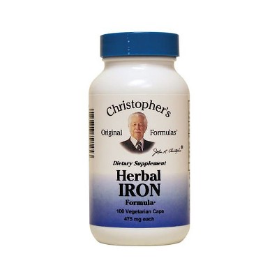 Dr. Christopher's Herbal Iron 100 Veg Capsules.