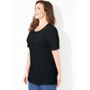 Catherines Women's Plus Size Suprema Embroidered Scoopneck Tee - 4 of 4
