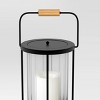 Black Metal and Glass Battery LED Outdoor Lantern Clear/Black - Threshold™ - image 4 of 4