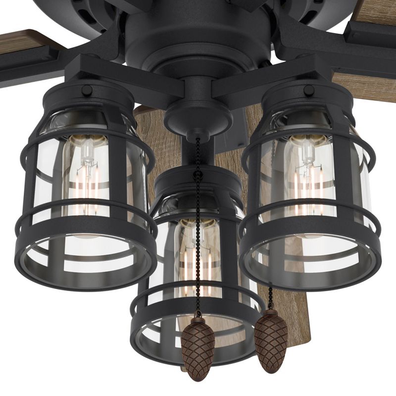 52&#34; Vista Iron Ceiling Fan with Light Kit and Pull Chain (Includes LED Light Bulb) Natural Black - Hunter Fan, 5 of 11