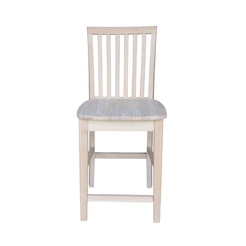 Mission Slat Back Counter Height Barstool Unfinished - International Concepts, 3 of 11