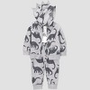 Carter's Just One You® Baby Boys' 3pc Dino Hooded Zip-Up Sweatshirt with Bodysuit and Jogger Pants Set - Gray - 2 of 4