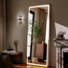 BEAUTYPEAK 60"x16" LED Full Length Mirror, Dimmable 3-Color, Floor/Wall Mounted Full Body Dressing Mirror for Bedroom, Living Room, Closet, White - 3 of 4