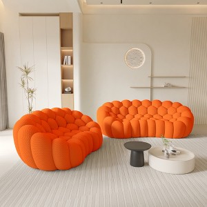 WJSHome Curved Bubble Couch, Comfy Upholstered Sofa,Breathable Mesh Fabric 3D Honeycomb Shape Modern Couches (2 Seater, 3 Seater) - 1 of 4