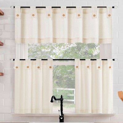 BrylaneHome Wythe Tiered Pair Valance Collection