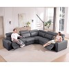AMERLIFE Power Recliner Sofa with Console & Dual Recliner, Leather Sectional Couch for Living Room - 4 of 4