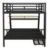 LOVMOR Full over Full Bunk Bed with Built-in Desk, Metal Bedframe w/ Light and 2 Drawers Literas w/ High Guardrail, for Home, Guest Room - 4 of 4