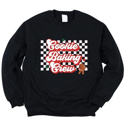 Simply Sage Market Women's Graphic Sweatshirt  Cookie Baking Crew Checkered
