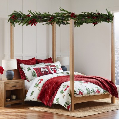 King Red Velvet Reversible Quilt Set with Shams
