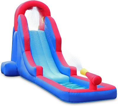 Sunny & Fun Inflatable Kids Backyard Water Park W/Slide - Blue/Red