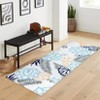 Modern Flower Printed Area Rug, Imitation Cashmere Polyester, Washable, Non-Slip, Foldable for Hallway, Kitchen, Entryway & Office - 4 of 4