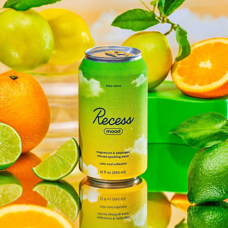Recess Mood Lime Citrus Sparkling Water with Magnesium L Threonate - 12 fl oz Can, 3 of 6