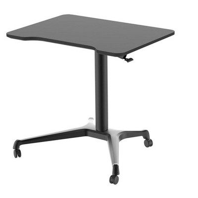 Photo 1 of Monoprice Gas-Lift Sit-Stand Rolling Laptop Desk Riser  - Black (31.5 x 23.5in) Table Top for Single Display, Height Adjustable 29.5"-42.3" Max