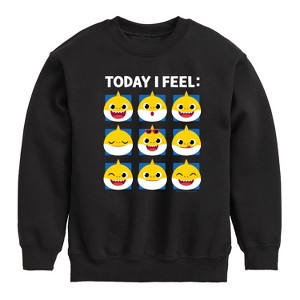 Boys' - Baby Shark - Today I Feel Grid Graphic Long Sleeve Fleece Sweatshirt - 1 of 4