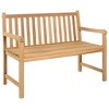 vidaXL Outdoor Patio Bench Garden Front Porch Chair Bench Solid Wood Teak - 44.9" - 2 of 4