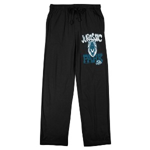 Jurassic Park T-rex Men's Black Sleep Pajama Pants - 1 of 3