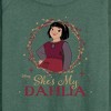Women's - Disney - She's My Dahlia Lightweight French Terry Wide Neck Long Sleeve Shirt - 2 of 4