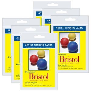 Strathmore 300 Series Artist Trading Cards Bristol Pack, Vellum Finish, 2.5x3.5 inch, 20 Sheets Per Pack, 6 Packs - 1 of 2
