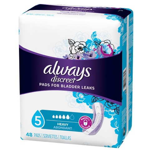 Always Discreet Incontinence Pads For Women - Heavy Absorbency - 48ct ...