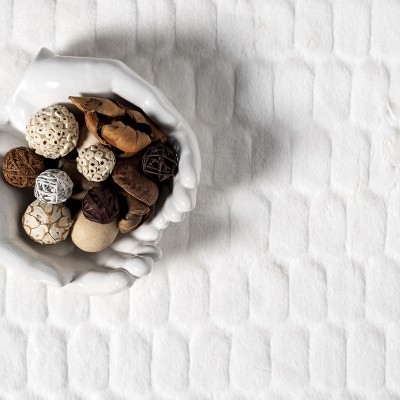 White Faux Fur Machine Washable Shag Area Rug