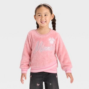 Toddler Girls' Disney Minnie Mouse Woobie Pullover Sweatshirt - Pink - 1 of 4