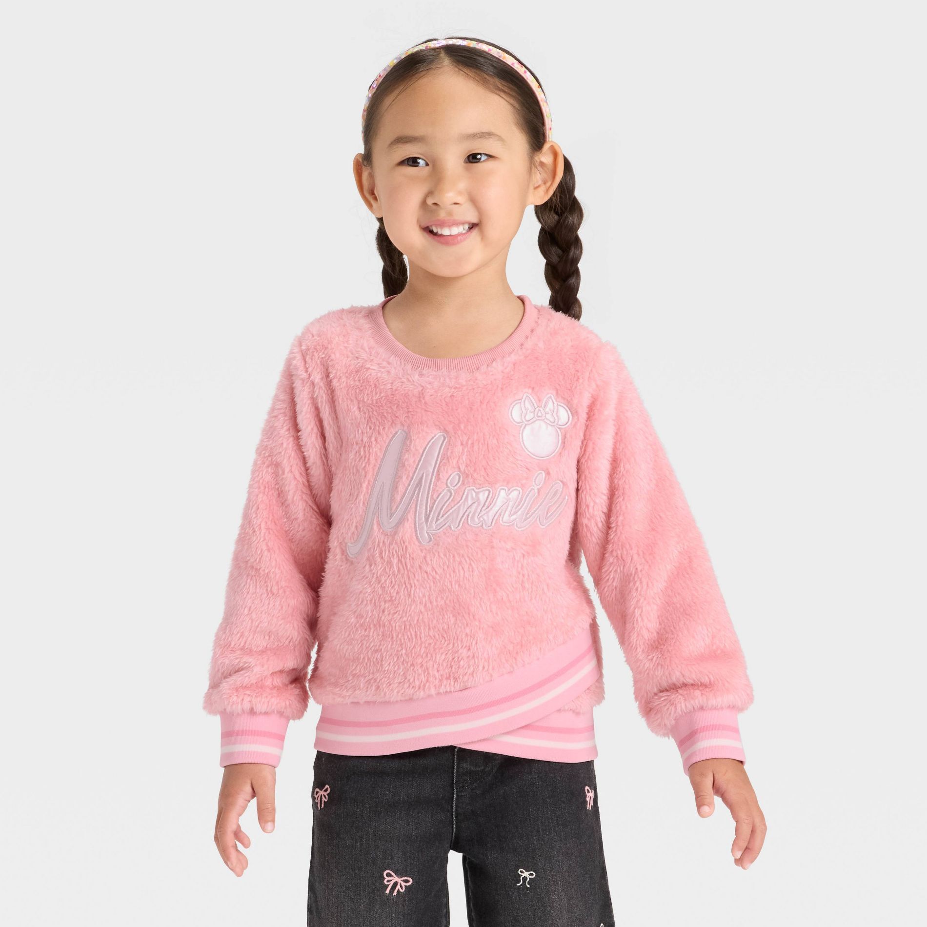 Toddler Girls' Disney Minnie Mouse Woobie Pullover Sweatshirt - Pink