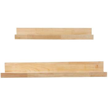 Set of 2 Wood 2 Wall Shelves with Light Brown - Novogratz