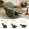 Ultra-Comfort Oversized Massage Recliner Chair, Manual Swivel Rocker for Living Room, Includes Lumbar Support,Side Pockets&Cup Holders - 3 of 4