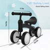 Itopfox Baby Balance Bike for 12-36 Months Kids, Toddler First Birthday Gift, No Pedal 4 Wheels Bicycle, Indoor & Outdoor Play Colorful, Black-Light - 4 of 4