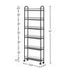 MaseiKar 6 Tier Storage Cart,Metal Kitchen Rolling Cart with Lockable Wheels & Baskets, Slim Storage Shelf for Kitchen,Bathroom,Laundry,Small Space - 4 of 4