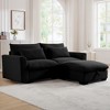 86.6" Corduroy Cloud Modular L-Shaped Sectional Sofa with Big Deep Seat and Storage Ottoman for Small Living Room - 3 of 4