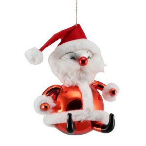 De Carlini Italian Ornaments 6.5 Inch Roly Poly Santa Christmas Tree Ornament , Mgd Ornament Free-Blown (1PC) - 1 of 1