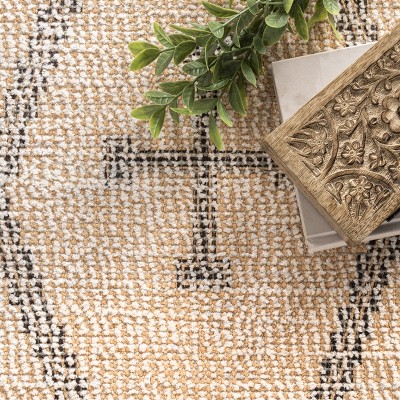 Handmade Trellis Charm Rectangular Wool-Blend 5' x 8' Rug in Beige