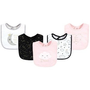 Hudson Baby Infant Girl Cotton Bibs, Dreamer, One Size - 1 of 4