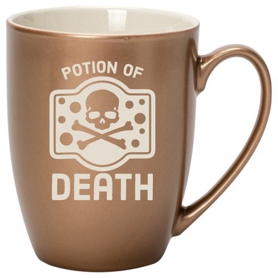 100 North Magic Potion 10 Ounce Bronze Metallic Finish, Comfortably Fits Your Hands, New Bone China Coffee Tea Cup Mug, Potion Of Death