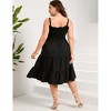 Clearlove Plus Size Summer Dresses Women’s Sleeveless Square Neck Smocked Flowy Ruffle A Line Maxi Dress - 4 of 4