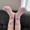Anna-Kaci Women's 6pk Pink Fuzzy Socks with Dog Embroidery - Cute & Warm Mid-Calf Socks for Casual & Lounge Wear - 2 of 4