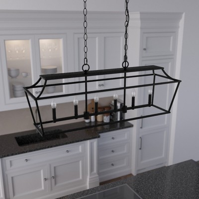 Laurel Ridge Natural Black Iron 6-Light Candle Chandelier