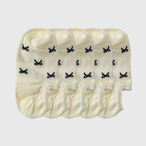 Alilang Women's No - Show Liner Socks with Bow Pattern 5Pk - 1 of 3